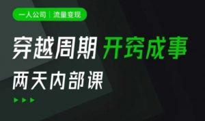 一人公司:流量变现课,一人公司的方法模型拆解, 拆解富人思维,流量思维,小老板思维等-康仁安资源