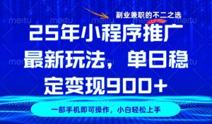 25年小程序推广最新玩法，稳定日入900+，副业兼职的不二之选-康仁安资源