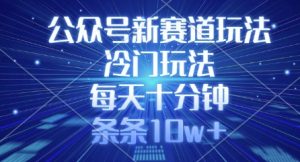 公众号新赛道玩法,冷门玩法,每天十分钟,条条10w+-康仁安资源