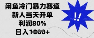 闲鱼冷门暴力赛道，新人当天开单，利润80%，日入多张【揭秘】-康仁安资源