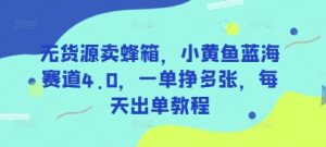 无货源卖蜂箱，小黄鱼蓝海赛道4.0，一单挣多张，每天出单教程-康仁安资源