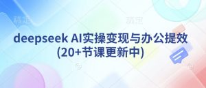 deepseek AI实操变现与办公提效(20+节课更新中)-康仁安资源
