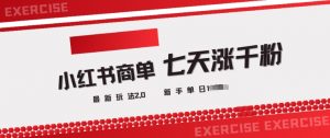 小红书商单2.0最新玩法，3天涨千粉单日变现多张-康仁安资源