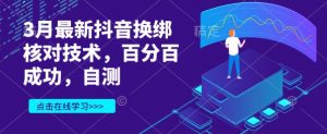 3月最新抖音换绑核对技术，百分百成功，自测-康仁安资源