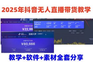 2025年抖音无人直播带货教学，从0到1全程干货快速撸金-康仁安资源