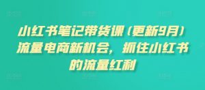 小红书笔记带货课(更新25年3月)流量电商新机会，抓住小红书的流量红利-康仁安资源