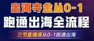 2025出海夺金从0-1跑通出海全流程,三节直播课从0-1跑通出海,教你用AI跑通全流程-康仁安资源