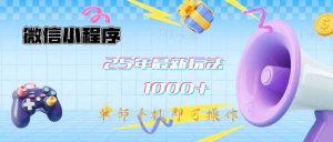 微信小程序-25年最新教学日入1000+最新玩法–单部手机即可操作,做就…-康仁安资源