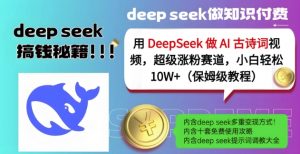 用DeepSeek做AI古诗词视频,超级涨粉赛道,小白轻松涨粉10W+(保姆级教程)-康仁安资源