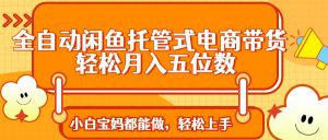 全自动闲鱼托管式电商带货 轻松实现月入五位数-康仁安资源