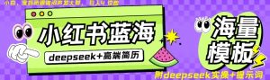 Deepseek+小红书简历蓝海赛道，24小时网盘自动发货，零成本，不限时间地点，日入四位数-康仁安资源