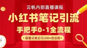 云帆内部直播课·小红书笔记引流，手把手从0-1全流程-康仁安资源