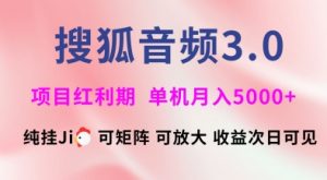 搜狐音频挂ji3.0.可矩阵可放大，独家技术，稳定月入5000+【揭秘】-康仁安资源