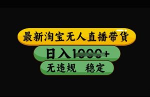 最新淘宝无人直播带货,日入几张,不违规不封号稳定,3月中旬研究的独家技术,操作简单【揭秘】-康仁安资源