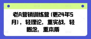 老A营销训练营(更25年3月)，轻理论，重实战，轻概念，重本质-康仁安资源