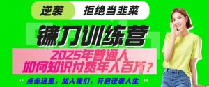 【网创项目终点站-镰刀训练营超级IP合伙人】25年普通人如何通过知识付费实现逆袭【揭秘】-康仁安资源