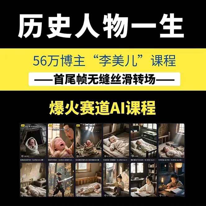 图片[1]-AI历史人物短视频创作，含IP打造、首尾帧无缝转场、智能体视频制作等核心教学内容-康仁安资源