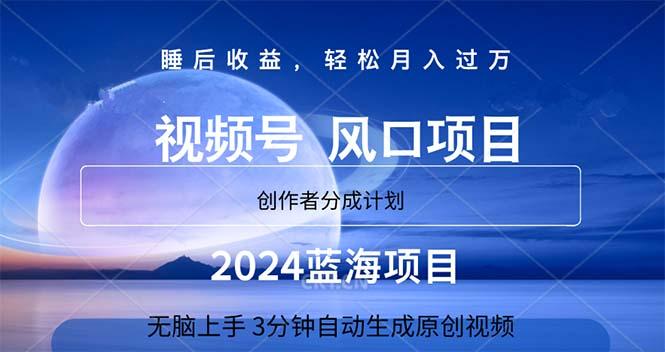 2024蓝海项目，3分钟自动生成视频，月入过万-康仁安资源