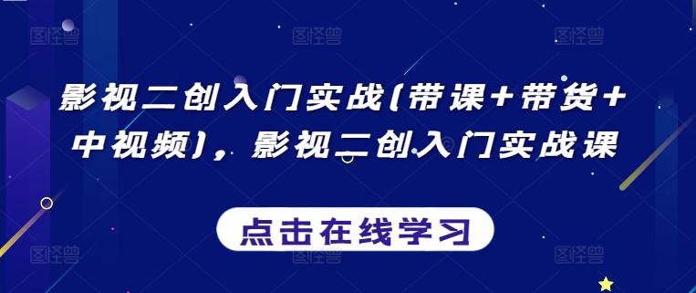 影视二创入门实战(带课+带货+中视频)，影视二创入门实战课-康仁安资源