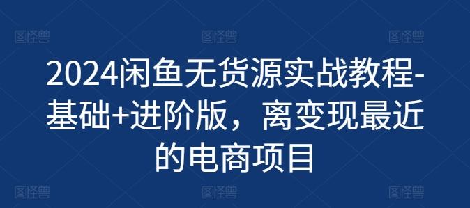 2024闲鱼无货源实战教程-基础+进阶版，离变现最近的电商项目-康仁安资源