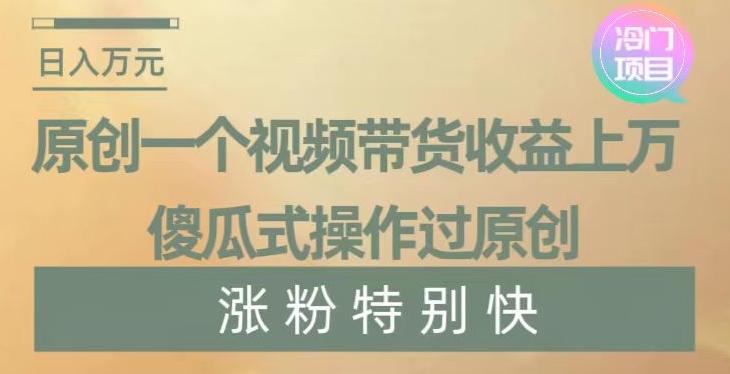 原创一个视频带货收益上万，傻瓜式操作过原创，几分钟做一个视频涨粉特别快【揭秘】-康仁安资源