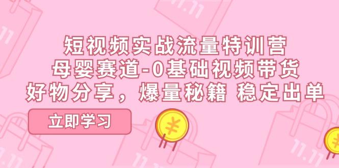 短视频实战流量特训营，母婴赛道-0基础带货，好物分享，爆量秘籍 稳定出单-康仁安资源