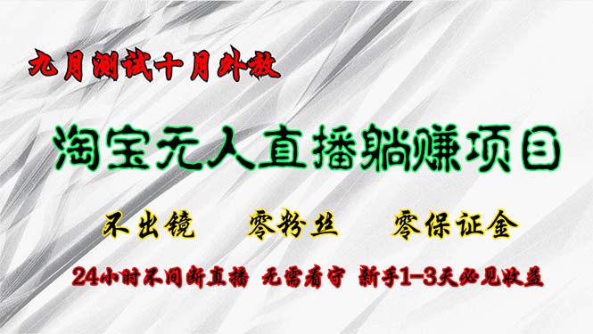 淘宝无人直播最新玩法，九月测试十月外放，不出镜零粉丝零保证金，24小…-康仁安资源