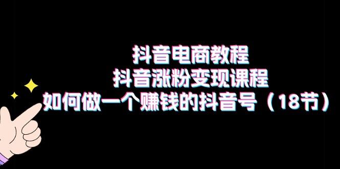 抖音电商教程：抖音涨粉变现课程：如何做一个赚钱的抖音号(18节-康仁安资源