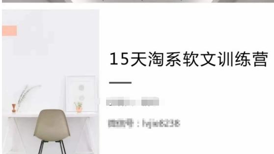 15天淘系软文训练营，跟年入50万的淘系软文导师，学习月收过万的淘系软文-康仁安资源