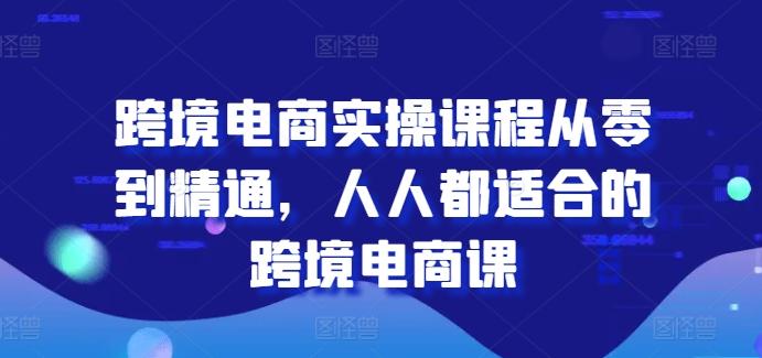 跨境电商实操课程从零到精通，人人都适合的跨境电商课-康仁安资源