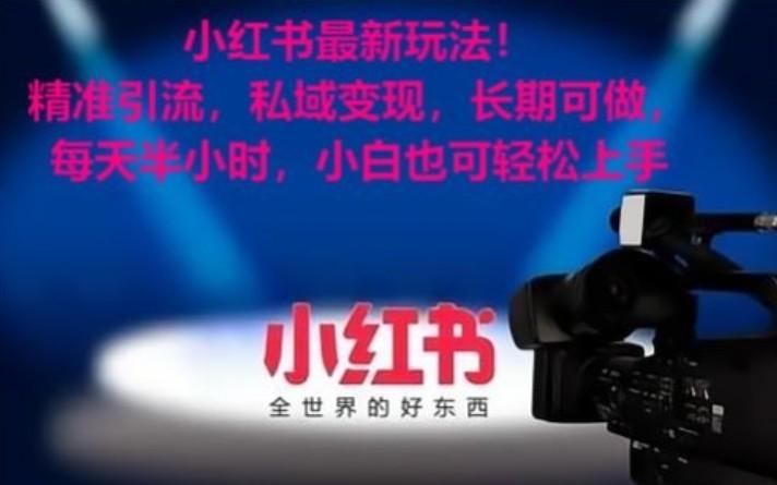 小红书最新玩法！精准引流，私域变现，长期可做，每天半小时，小白也可轻松上手-康仁安资源