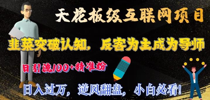 天花板级互联网项目，韭菜突破认知，反客为主成为导师，日引流100+精准粉-康仁安资源