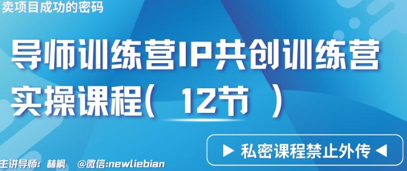 导师训练营3.0IP共创训练营私密实操课程(12节)-卖项目的密码成功秘诀【揭秘】-康仁安资源