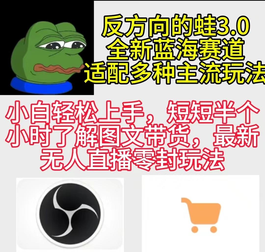 (9485期)反方向的蛙3.0，图文最新玩法，变现多元化，新蓝海项目，小白轻松上手-康仁安资源