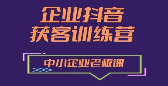 企业抖音营销获客增长训练营，中小企业老板必修课-康仁安资源