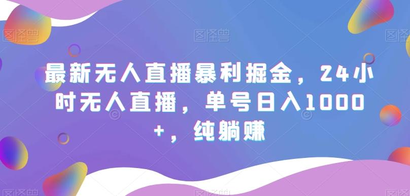 最新无人直播暴利掘金，24小时无人直播，单号日入1000+，纯躺赚-康仁安资源