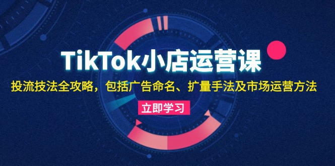 TikTok小店运营课:投流技法全攻略,包括广告命名 扩量手法及市场运营方法-康仁安资源