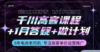 千川高客课程+1月答疑+做计划，详解千川原理和投放技巧-康仁安资源
