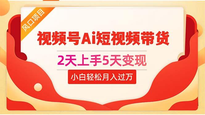 2天上手5天变现视频号Ai短视频带货0粉丝0基础小白轻松月入过万-康仁安资源