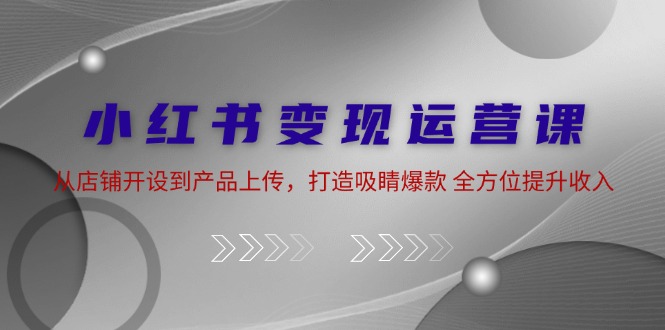 小红书变现运营课：从店铺开设到产品上传，打造吸睛爆款 全方位提升收入-康仁安资源