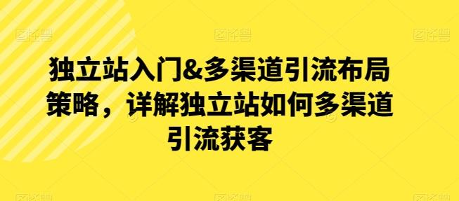 独立站入门&多渠道引流布局策略，详解独立站如何多渠道引流获客-康仁安资源
