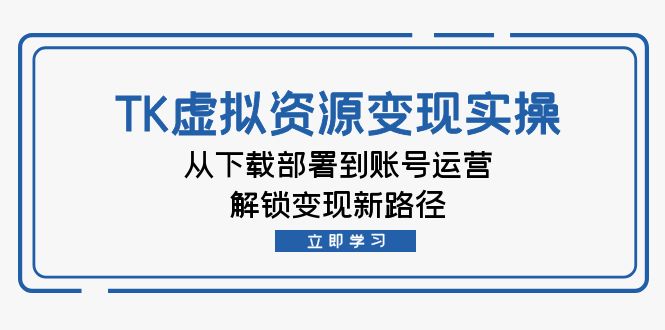 TK虚拟资料变现实操：从下载部署到账号运营，解锁变现新路径-康仁安资源