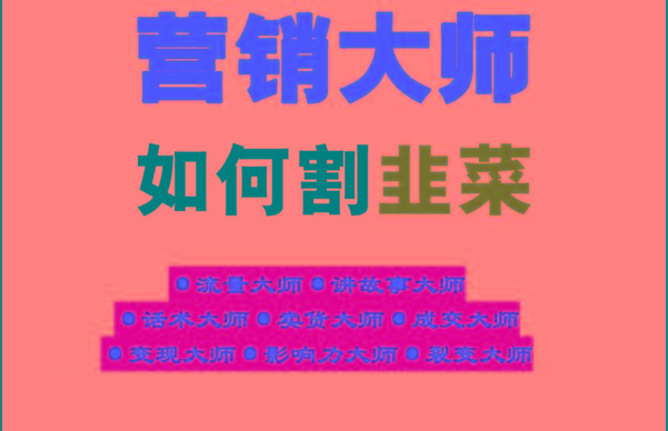 《营销大师如何割韭菜》禁止外传的大师绝学电子书-康仁安资源