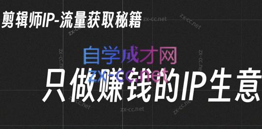 小钱老师·剪辑师个人ip流量思维与运营策略课-康仁安资源