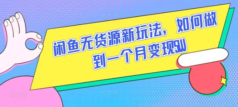 闲鱼无货源新玩法，如何做到一个月变现5W【揭秘】-康仁安资源