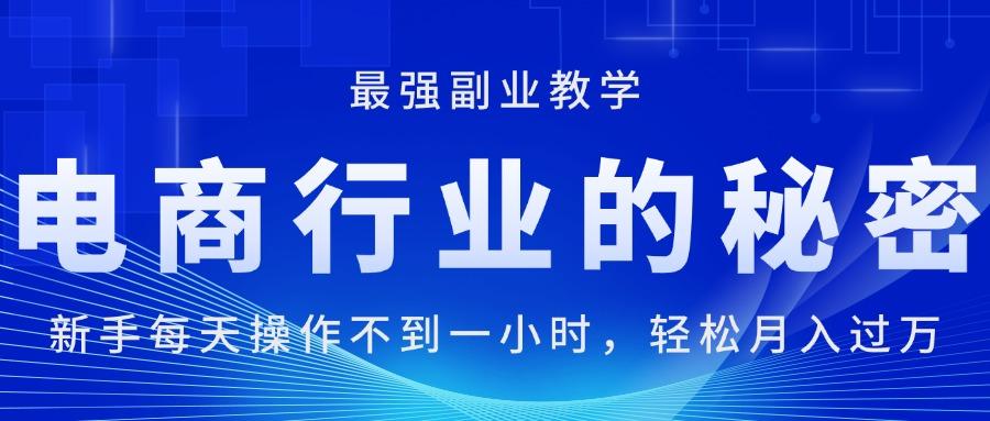 电商行业的秘密，新手每天操作不到一小时，月入过万轻轻松松，最强副业...-康仁安资源