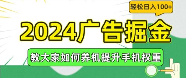 2024广告掘金，教大家如何养机提升手机权重，轻松日入100+【揭秘】-康仁安资源