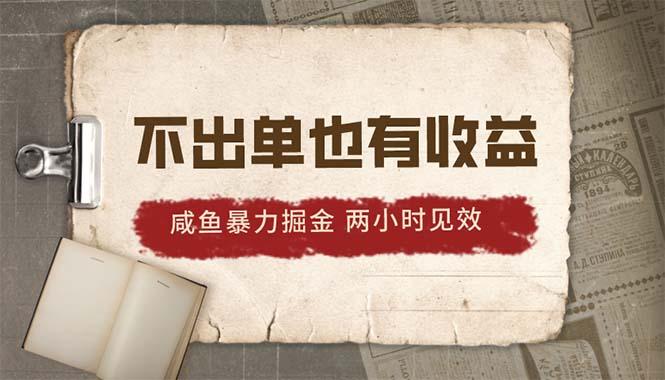 2024咸鱼暴力掘金，不出单也有收益，两小时见效，当天突破500+-康仁安资源