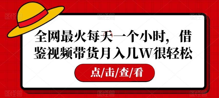 全网最火每天一个小时，借鉴视频带货月入几W很轻松【揭秘】-康仁安资源