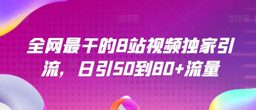 全网最干的B站视频独家引流，日引50到80+流量【揭秘】-康仁安资源
